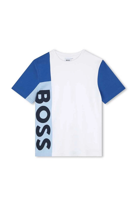 biały BOSS t-shirt bawełniany dziecięcy Chłopięcy