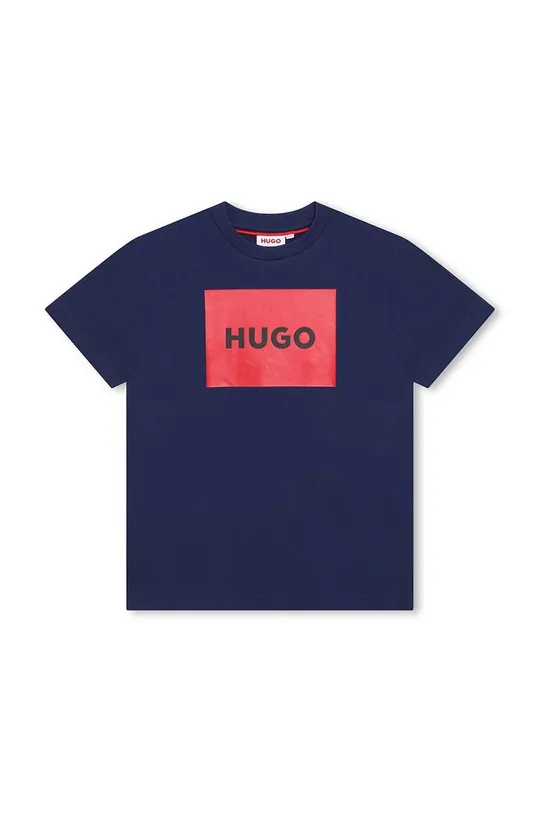 mornarsko modra Otroška bombažna kratka majica HUGO Fantovski