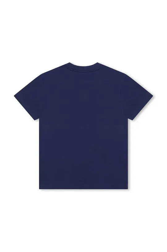 Дитяча бавовняна футболка HUGO темно-синій