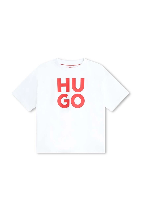 HUGO t-shirt bawełniany dziecięcy biały