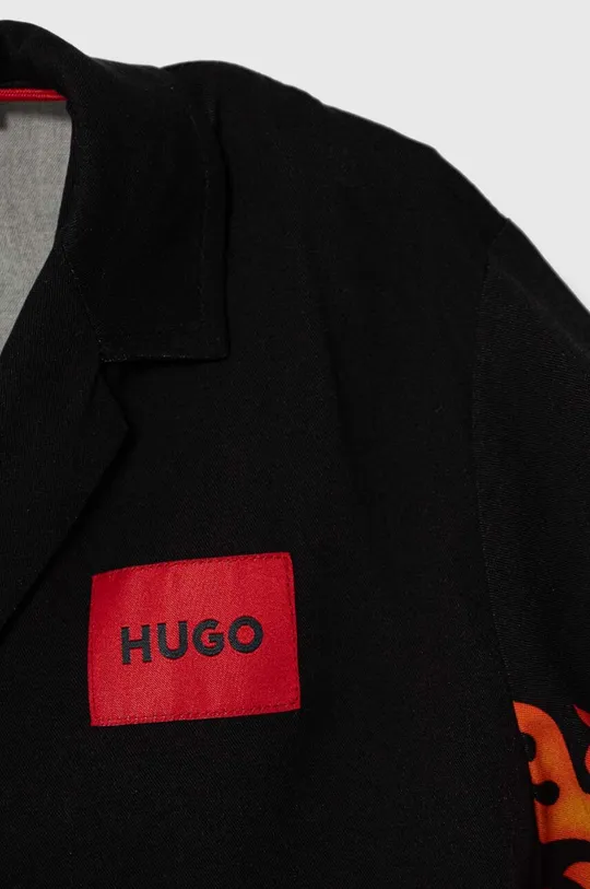 Детская хлопковая рубашка HUGO 100% Хлопок