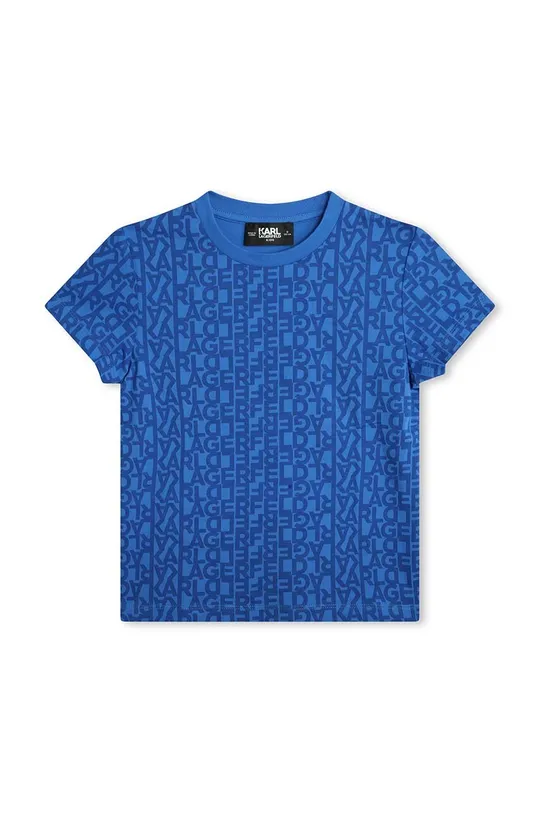 Детская хлопковая футболка Karl Lagerfeld голубой