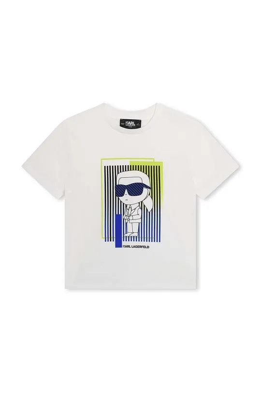 biały Karl Lagerfeld t-shirt bawełniany dziecięcy Chłopięcy
