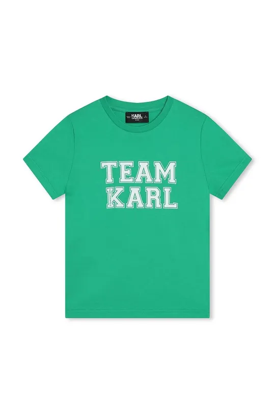 turkizna Otroška bombažna kratka majica Karl Lagerfeld Fantovski