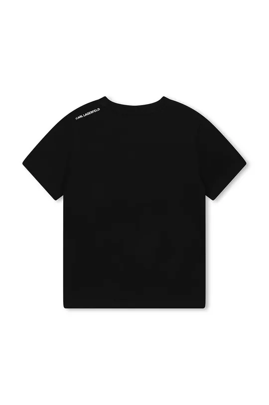 Otroška bombažna kratka majica Karl Lagerfeld črna