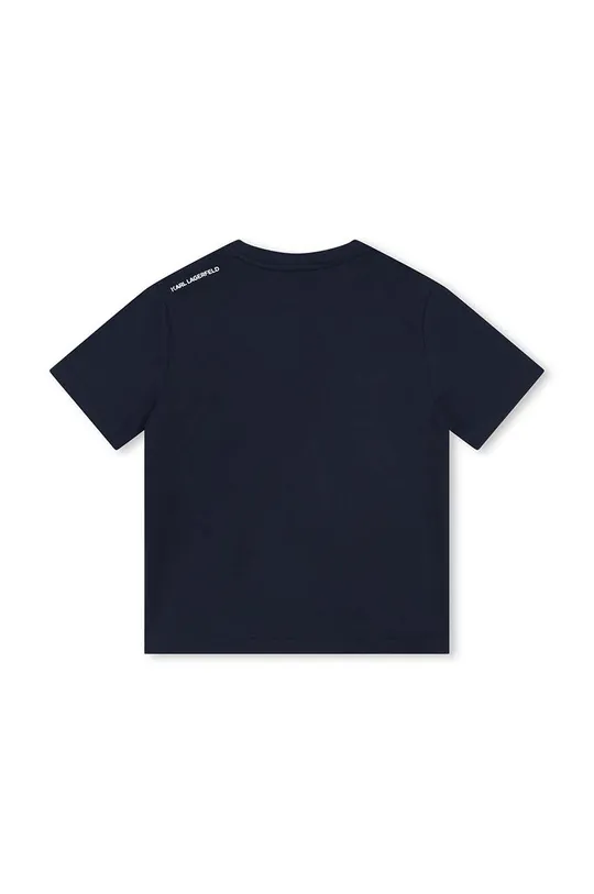 Karl Lagerfeld t-shirt bawełniany dziecięcy granatowy