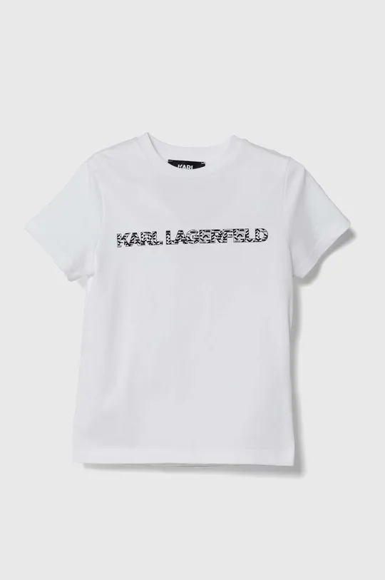 biela Detské bavlnené tričko Karl Lagerfeld Chlapčenský