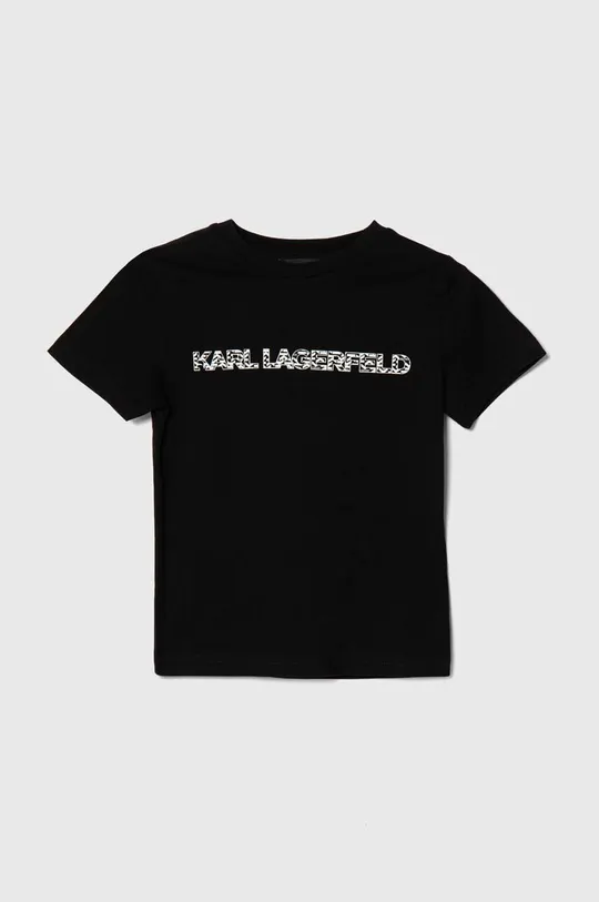 czarny Karl Lagerfeld t-shirt bawełniany dziecięcy Chłopięcy