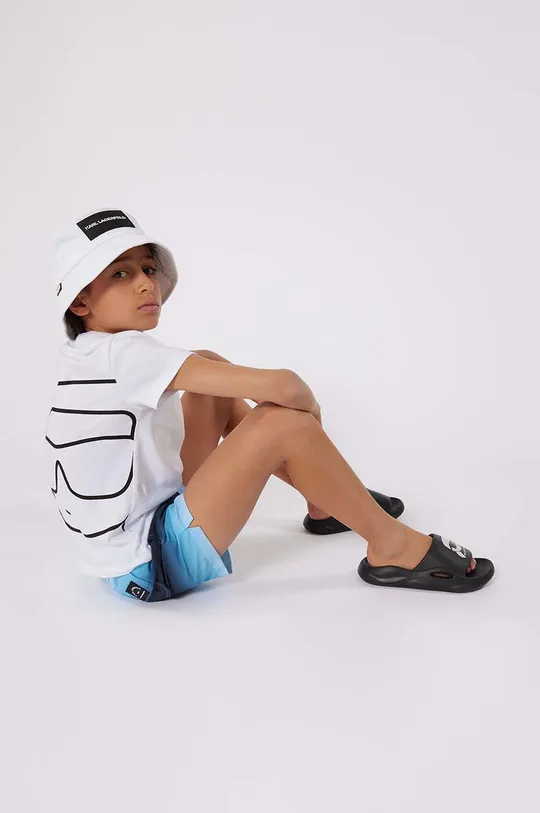 белый Детская хлопковая футболка Karl Lagerfeld Для мальчиков