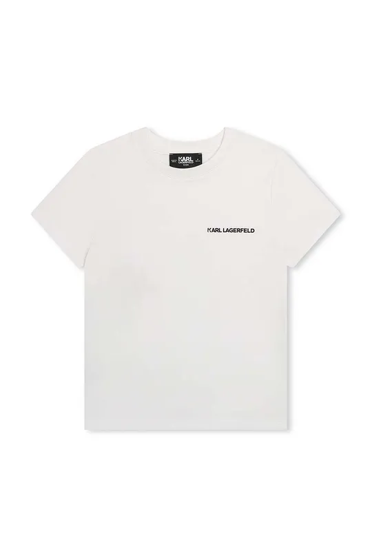 Dječja pamučna majica kratkih rukava Karl Lagerfeld bijela