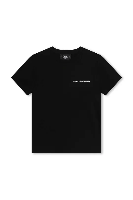 czarny Karl Lagerfeld t-shirt bawełniany dziecięcy Chłopięcy