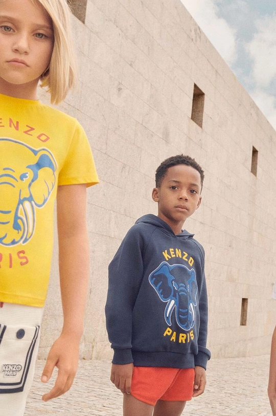 белый Детская хлопковая футболка Kenzo Kids