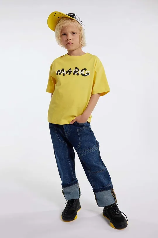 zlatna Dječja pamučna majica kratkih rukava Marc Jacobs Za dječake