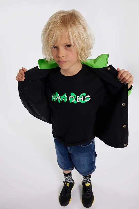 čierna Detské bavlnené tričko Marc Jacobs Chlapčenský