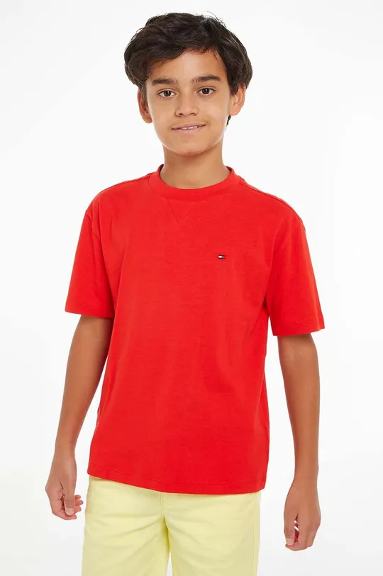 crvena Dječja pamučna majica kratkih rukava Tommy Hilfiger Za dječake