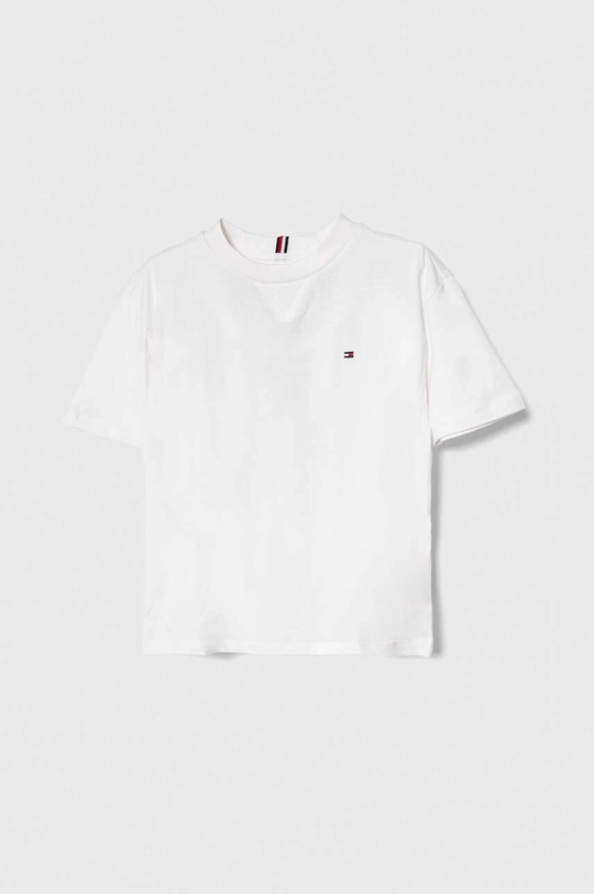 biały Tommy Hilfiger t-shirt bawełniany dziecięcy Chłopięcy