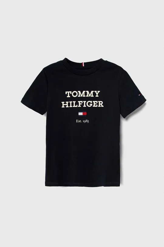 тёмно-синий Детская хлопковая футболка Tommy Hilfiger Для мальчиков