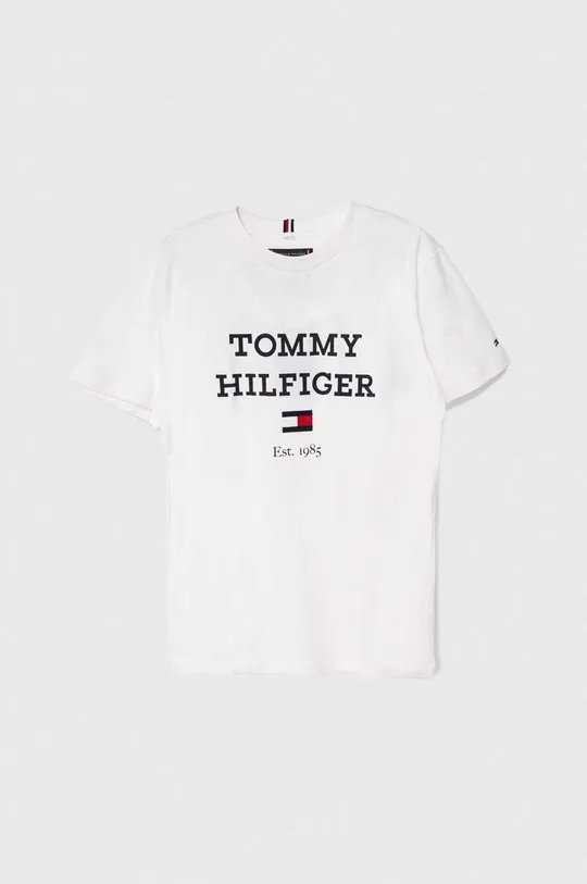 білий Дитяча бавовняна футболка Tommy Hilfiger Для хлопчиків