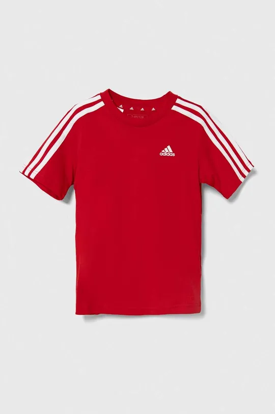 crvena Dječja pamučna majica kratkih rukava adidas Za dječake