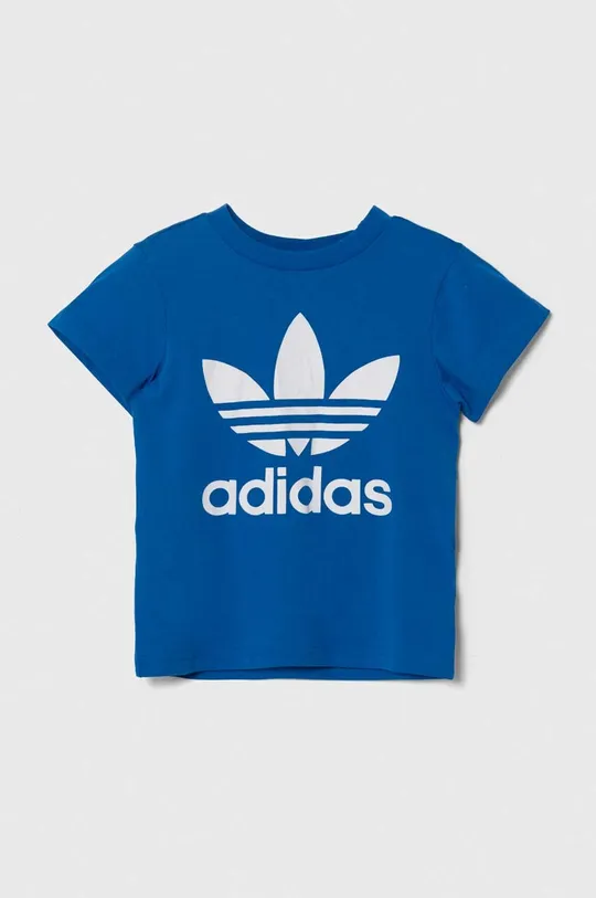 modra Otroška bombažna kratka majica adidas Originals TREFOIL TEE Fantovski