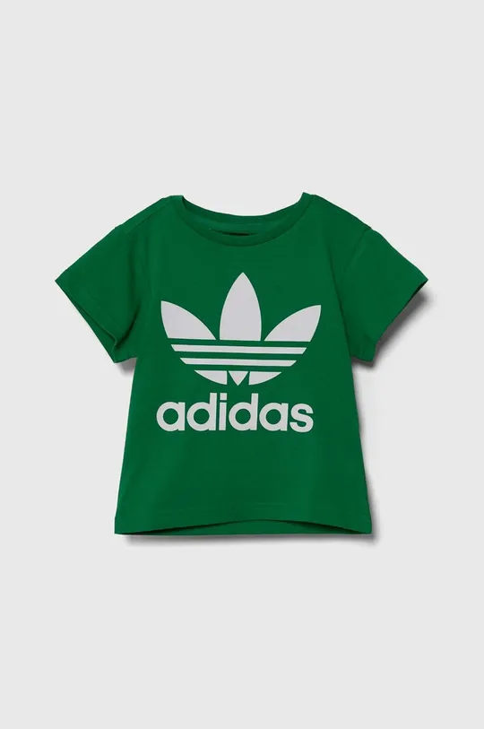 zelena Otroška bombažna kratka majica adidas Originals TREFOIL TEE Fantovski