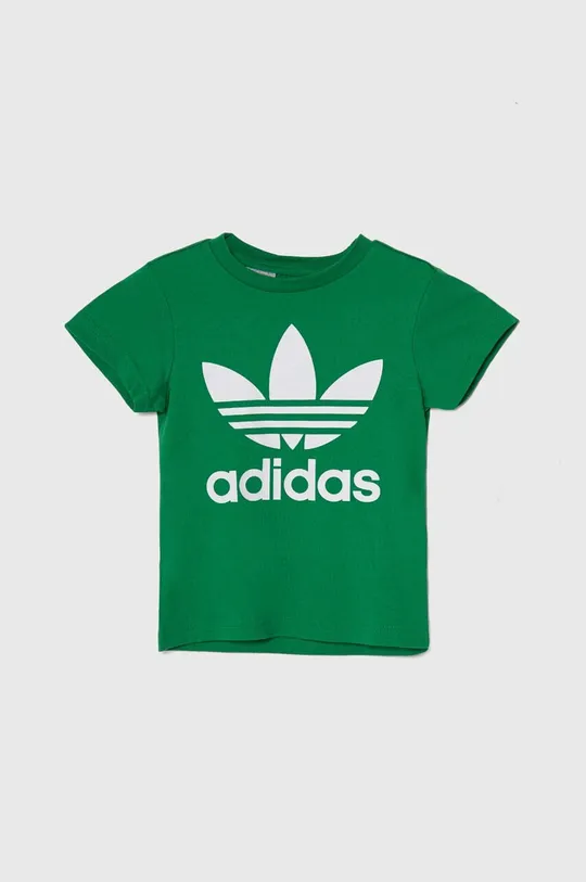 зелёный Детская хлопковая футболка adidas Originals TREFOIL Для мальчиков