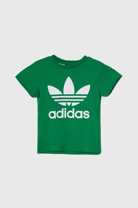 zelena Otroška bombažna kratka majica adidas Originals TREFOIL Fantovski