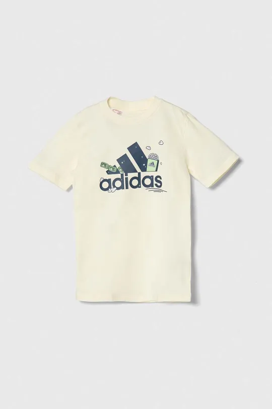 rumena Otroška bombažna kratka majica adidas Fantovski