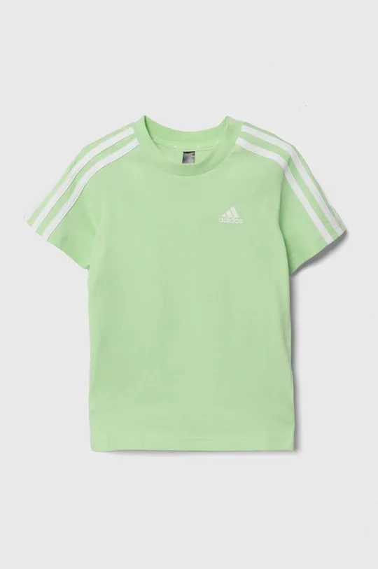 зелёный Детская хлопковая футболка adidas Для мальчиков