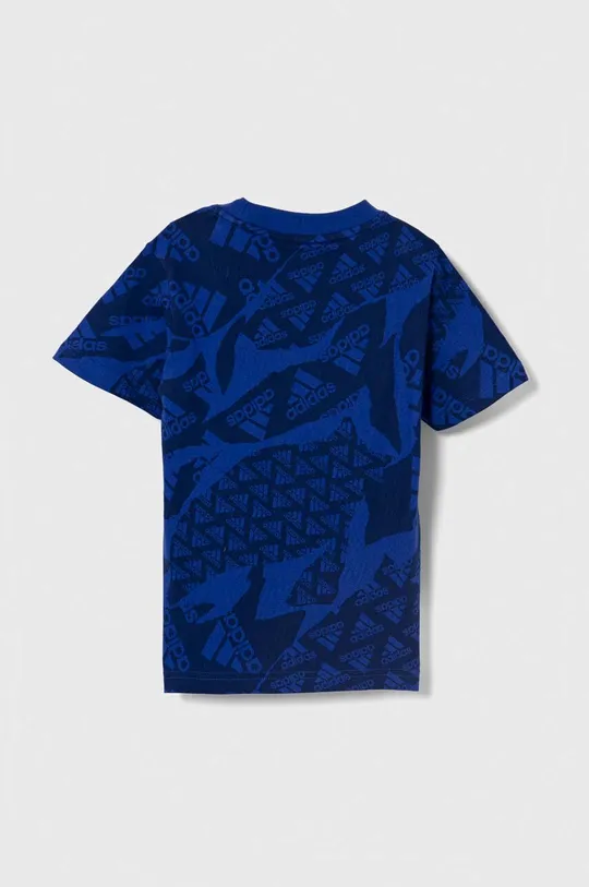 Παιδικό βαμβακερό μπλουζάκι adidas σκούρο μπλε
