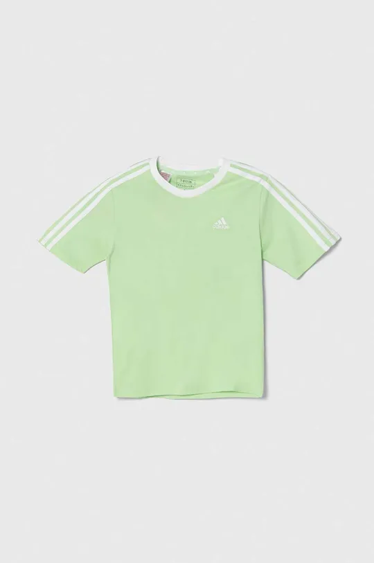 зелений Дитяча бавовняна футболка adidas Для хлопчиків