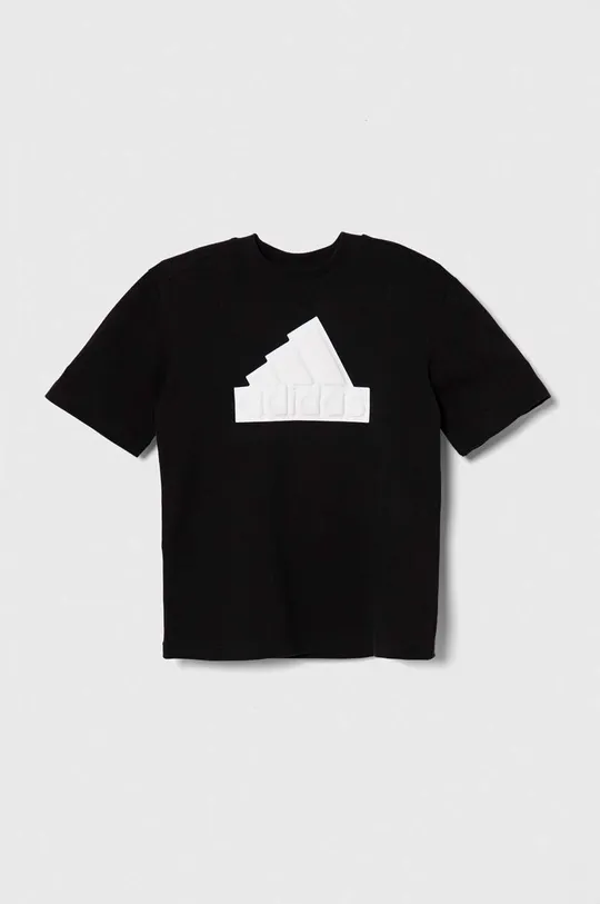 čierna Detské bavlnené tričko adidas Chlapčenský