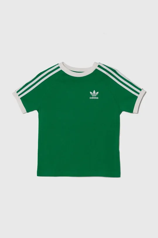 зелений Дитяча бавовняна футболка adidas Originals Для хлопчиків