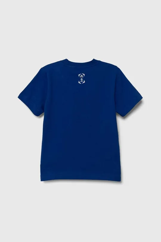 Дитяча бавовняна футболка adidas Performance темно-синій