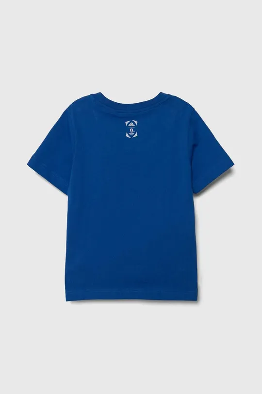 Дитяча бавовняна футболка adidas Performance блакитний