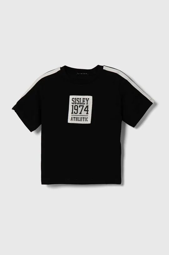 črna Otroška bombažna kratka majica Sisley Fantovski