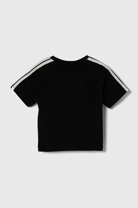 Otroška bombažna kratka majica Sisley črna