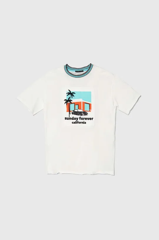 λευκό Παιδικό βαμβακερό μπλουζάκι Sisley Για αγόρια