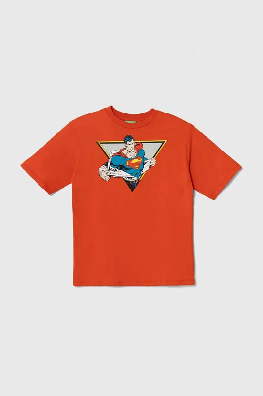 červená Detské bavlnené tričko United Colors of Benetton Chlapčenský