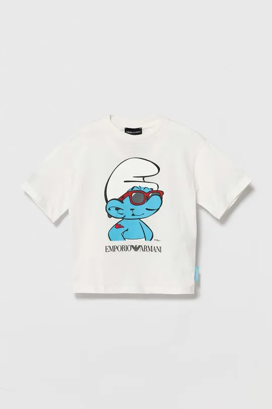 bianco Emporio Armani t-shirt in cotone per bambini The Smurfs Ragazzi