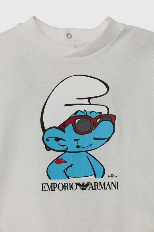 Emporio Armani t-shirt bawełniany niemowlęcy x The Smurfs 100 % Bawełna