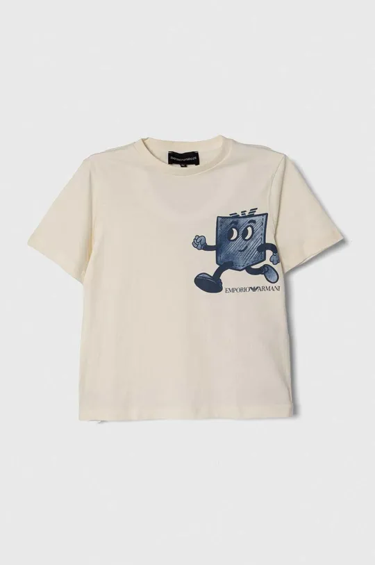 modra Otroška bombažna kratka majica Emporio Armani 3-pack