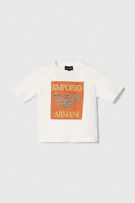 Дитяча бавовняна футболка Emporio Armani 2-pack темно-синій