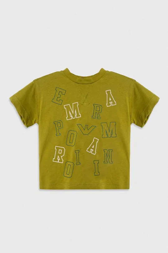 zielony Emporio Armani t-shirt bawełniany niemowlęcy Chłopięcy
