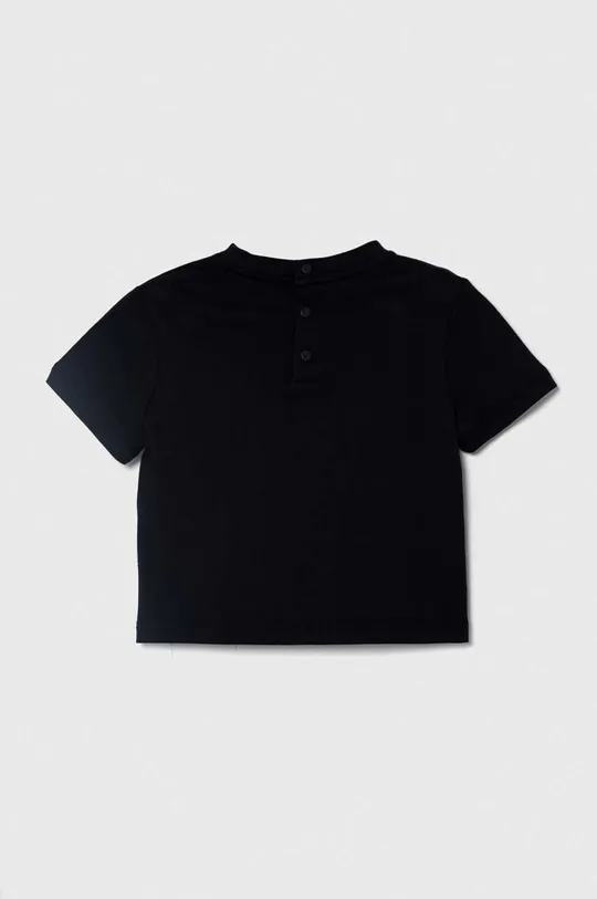 Μωρό βαμβακερό μπλουζάκι Emporio Armani μαύρο