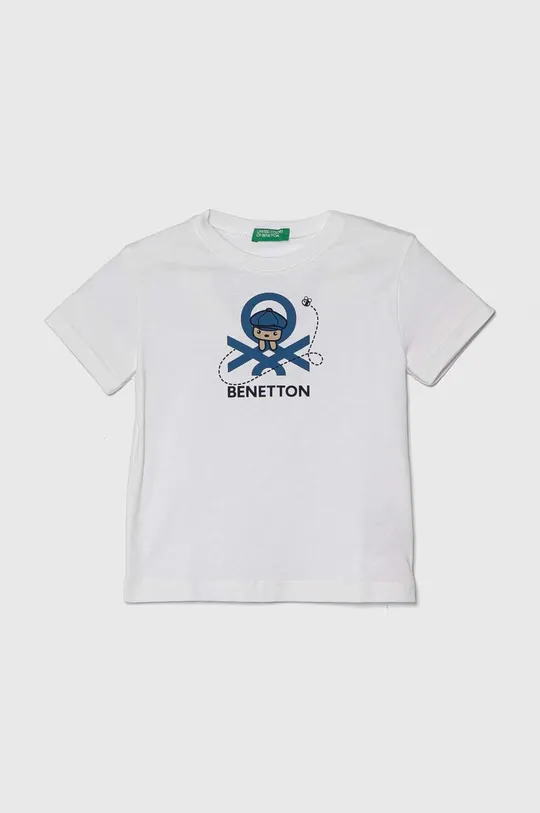 fehér United Colors of Benetton gyerek pamut póló Fiú