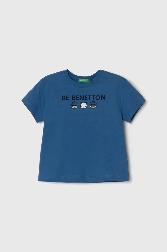 plava Dječja pamučna majica kratkih rukava United Colors of Benetton Za dječake