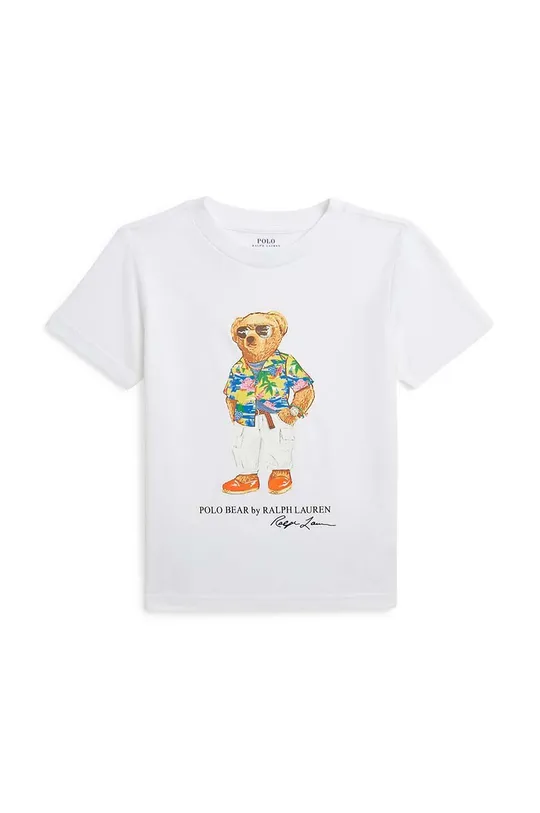 белый Детская хлопковая футболка Polo Ralph Lauren Для мальчиков