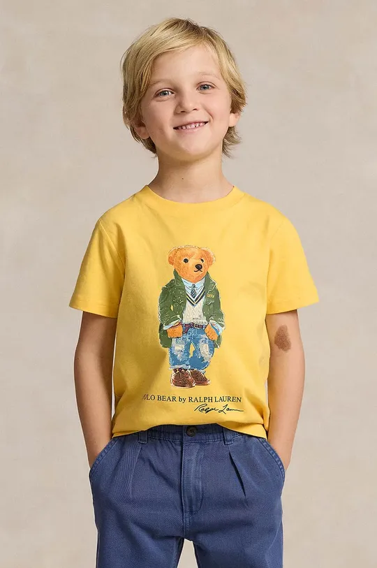 жёлтый Детская хлопковая футболка Polo Ralph Lauren Для мальчиков