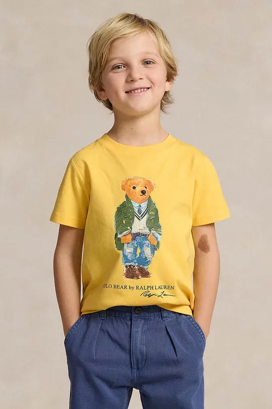 żółty Polo Ralph Lauren t-shirt bawełniany dziecięcy Chłopięcy